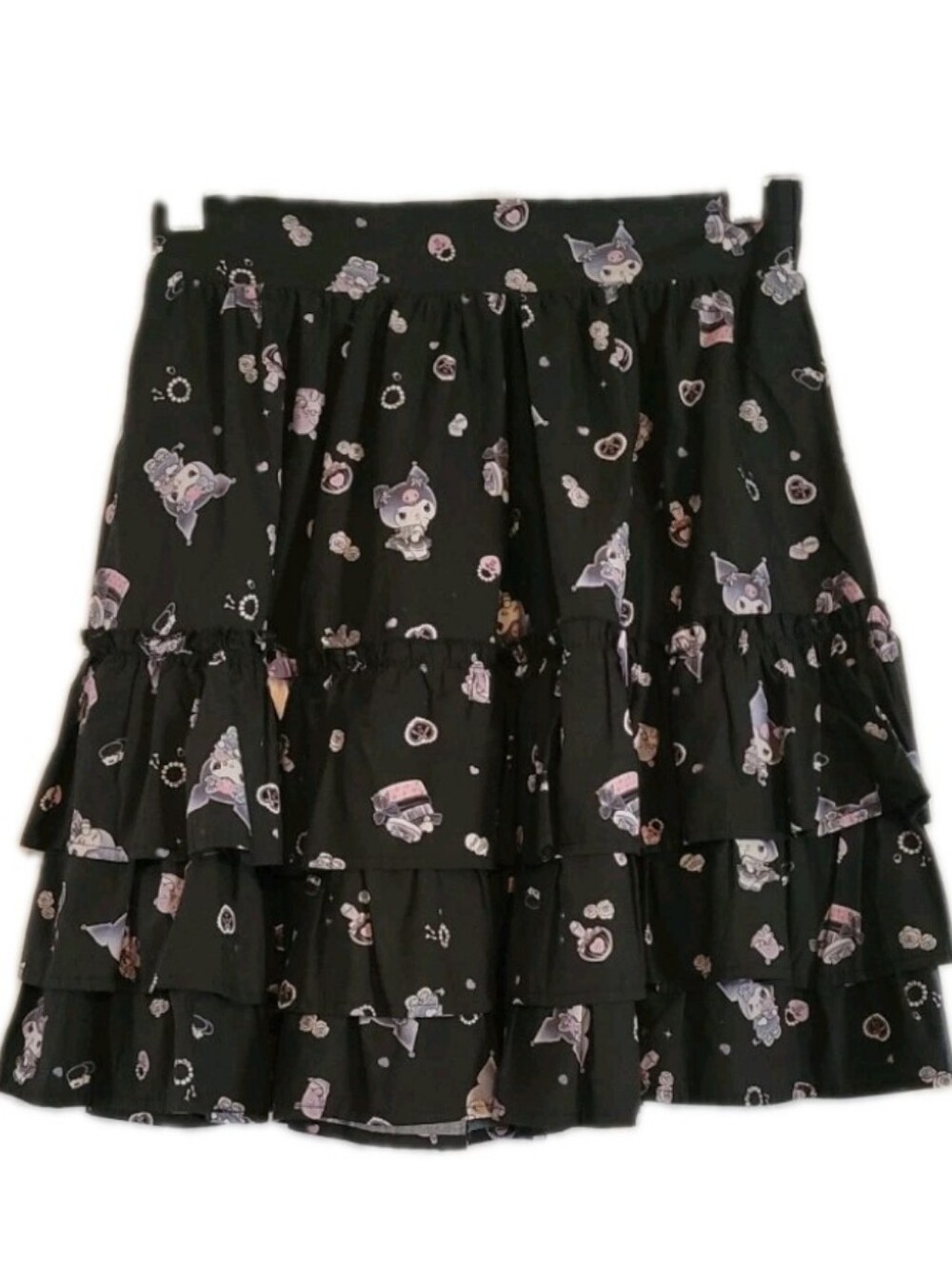Kuromi Sanrio Tiered Ribbon Skirt Hot Topic Whimsigoth Jirai Kei Harajuku Alt